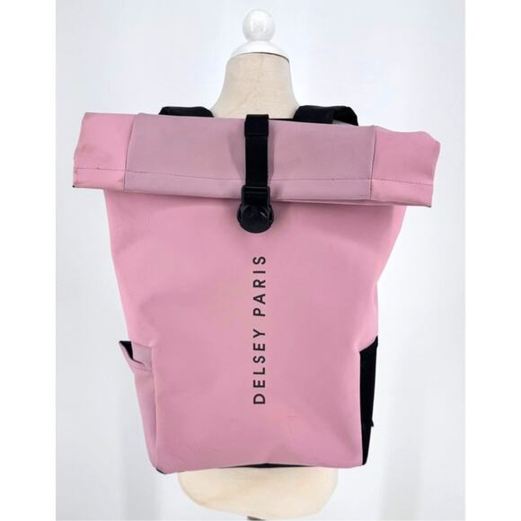 Delsey Paris Turenne Soft Backpack Rolltop Pink - Picture 1 of 9